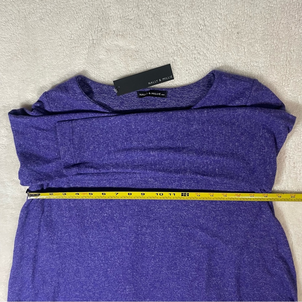 NWT Nally & Millie Womens Size Medium Blue Soft Brushed Jersey Long Sleeve Dress - Picture 6 of 7